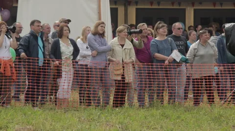 Spectators in the open field Stock Footage 40272225