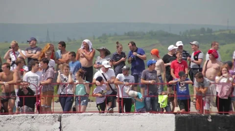 The spectators on the podium Stock Footage 66446942