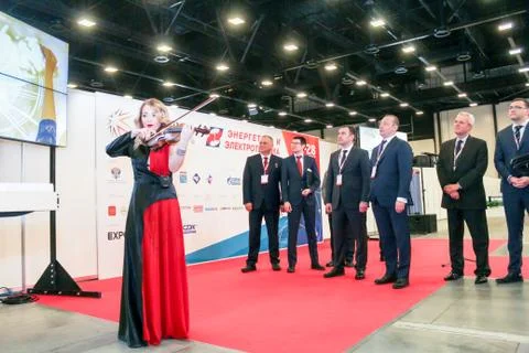 Spectators at the presentation. Stockfoto's