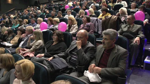 Spectators in the theater 3 Stock Footage 32134430
