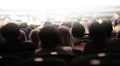 Spectators at theatrical performance. Time lapse. HD Footage