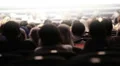 Spectators at theatrical performance. Time lapse. 4k or 4k+ Resolution
