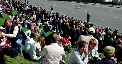 Spectators waiting for the parade Video stock 67784841