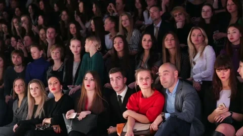 Spectators watch fashion show - BGN style by Alexandr Rogov Stock Footage