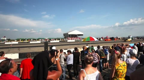 Spectators watch the race Stock Footage 66446746