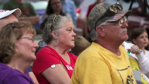 Spectators watching 911 ceremony. 動画素材 162762459