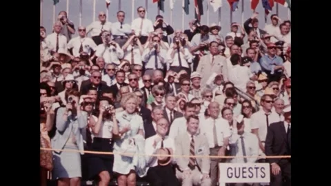 Spectators watching the launch of Apollo 11 spacecraft Stock Footage 274335867