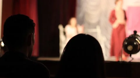 Spectators watching performance in the theater Vidéo 43595018