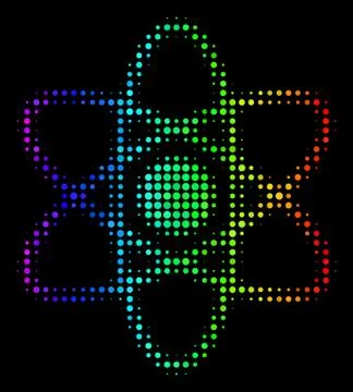 Spectral Colored Dot Atom Icon Stock Illustration