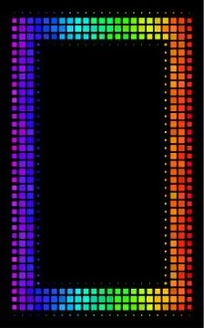Spectral Colored Dot Contour Rectangle Icon Stock Illustration