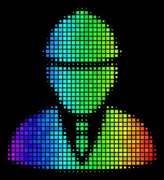 Spectral Colored Dot Engineer Icon 库存插图