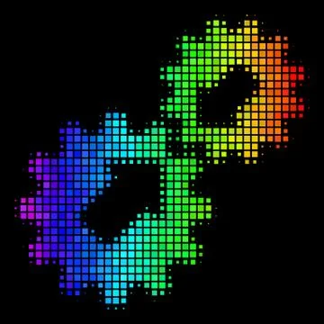 Spectral Colored Dot Integration Icon Illustrazione stock