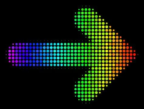 Spectral Colored Dot Right Arrow Icon 스톡 일러스트