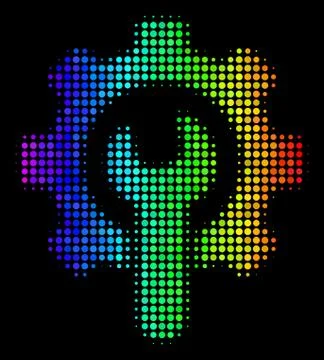 Spectral Colored Dot Service Tools Icon Stock Illustration