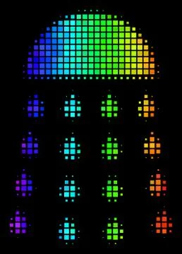 Spectral Colored Dot Spray Stream Icon イラスト素材