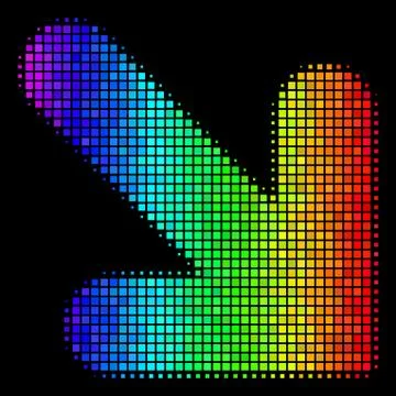 Spectral Colored Dotted Arrow Down Right Icon イラスト素材