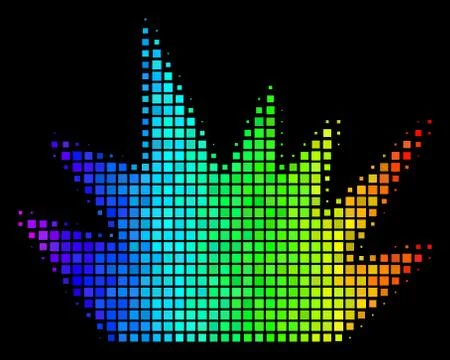 Spectral Colored Dotted Boom Explosion Icon Stock Illustration