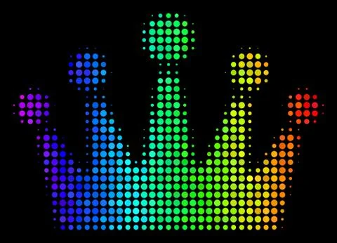 Spectral Colored Dotted Crown Icon Illustrazione stock