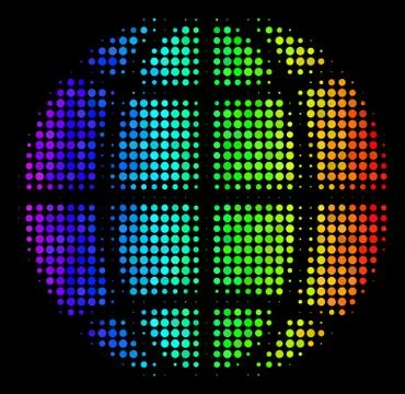 Spectral Colored Dotted Globe Icon Illustrazione stock