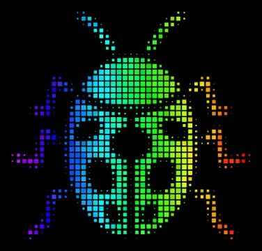 Spectral Colored Dotted Ladybird Bug Icon Stock Illustration