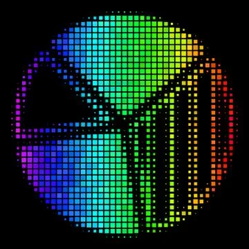 Spectral Colored Dotted Pie Chart Icon 스톡 일러스트