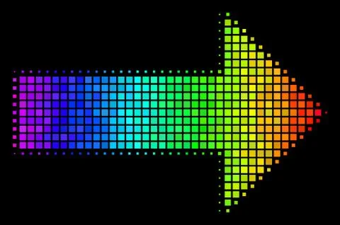Spectral Colored Dotted Right Arrow Icon 스톡 일러스트