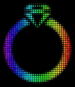 Spectral Colored Dotted Ruby Ring Icon Illustrazione stock