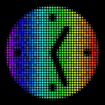 Spectral Colored Pixel Clock Icon Stock Illustration