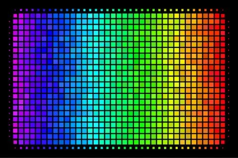 Spectral Colored Pixel Filled Rectangle Icon Stock Illustration