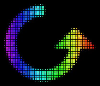 Spectral Colored Pixel Rotate Icon イラスト素材