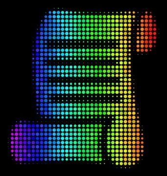 Spectral Colored Pixel Script Roll Icon イラスト素材