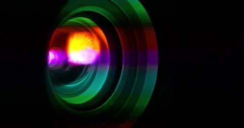Spectral decomposition of light. Projector lens in operation Stock Footage 291183530