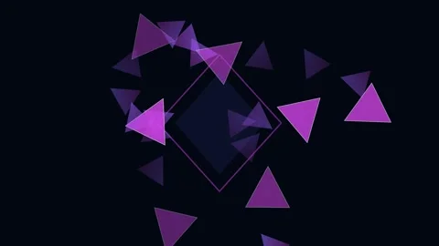 Spectral Digital Geometric Triangles Moving Abstract Loop Stock Footage 334512547