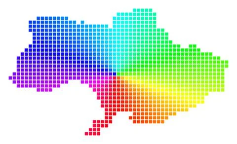 Spectral Dotted Ukraine Map Illustrazione stock