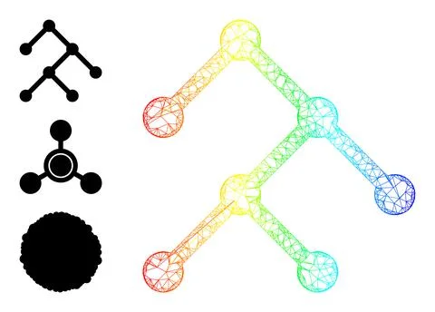 Spectral Gradient Irregular Mesh Binary Structure Icon Stock Illustration