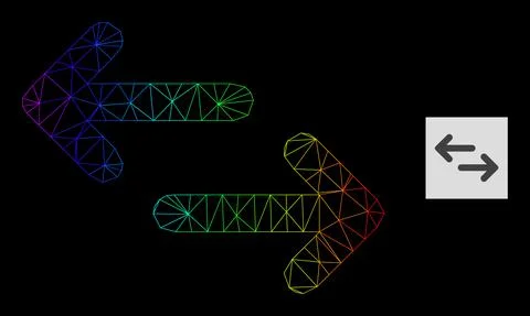 Spectral Gradient Polygonal Network Exchange Arrows Icon Stock Illustration