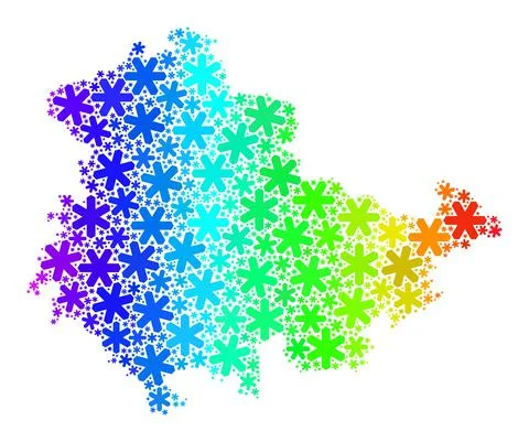 Spectral Gradiented Fresh Mosaic Thuringia Land Map from Snow イラスト素材