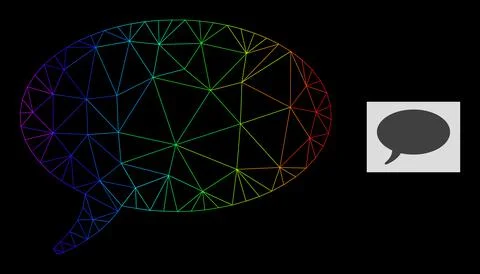 Spectral Gradiented Polygonal Mesh Message Cloud Icon Stockillustratie