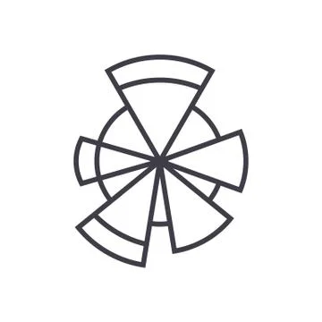 Spectral graph vector line icon, sign, illustration on background, editable Stock Illustration