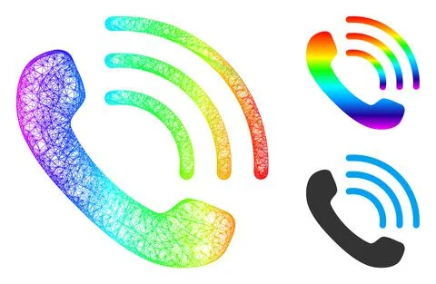 Spectral Hatched Gradient Phone Call Icon 스톡 일러스트