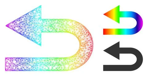 Spectral Hatched Gradient Turn Left Icon 스톡 일러스트