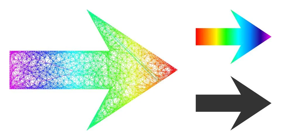 Spectral Linear Gradient Arrow Right Icon 스톡 일러스트