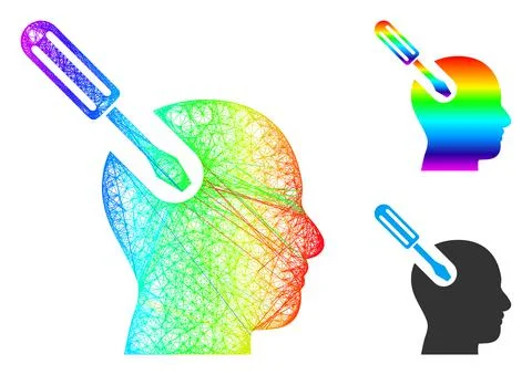 Spectral Linear Gradient Brain Tool Icon Stock Illustration