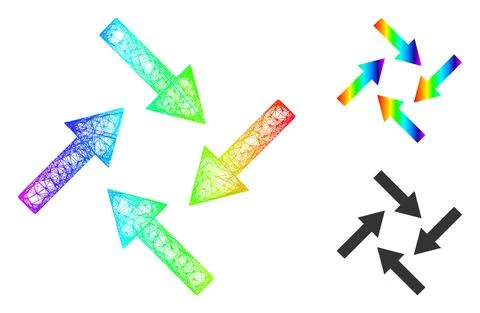 Spectral Linear Gradient Centripetal Arrows Icon Stock Illustration