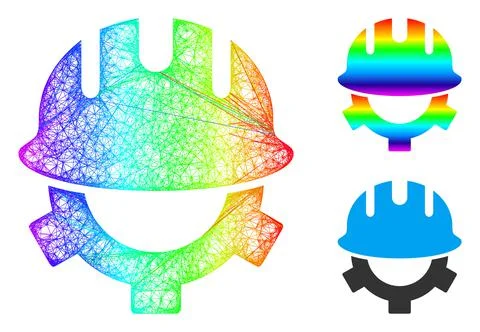 Spectral Linear Gradient Development Helmet Icon Stock Illustration