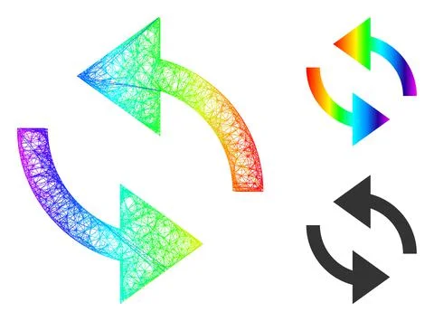 Spectral Linear Gradient Exchange Arrows Icon Stock Illustration