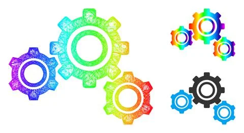 Spectral Linear Gradient Gears Icon 스톡 일러스트