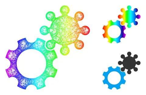 Spectral Linear Gradient Gears Icon Stock Illustration