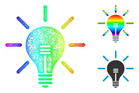 Spectral Linear Gradient Light Bulb Icon 스톡 일러스트