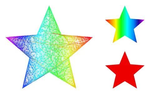 Spectral Linear Gradient Red Star Icon Illustrazione stock